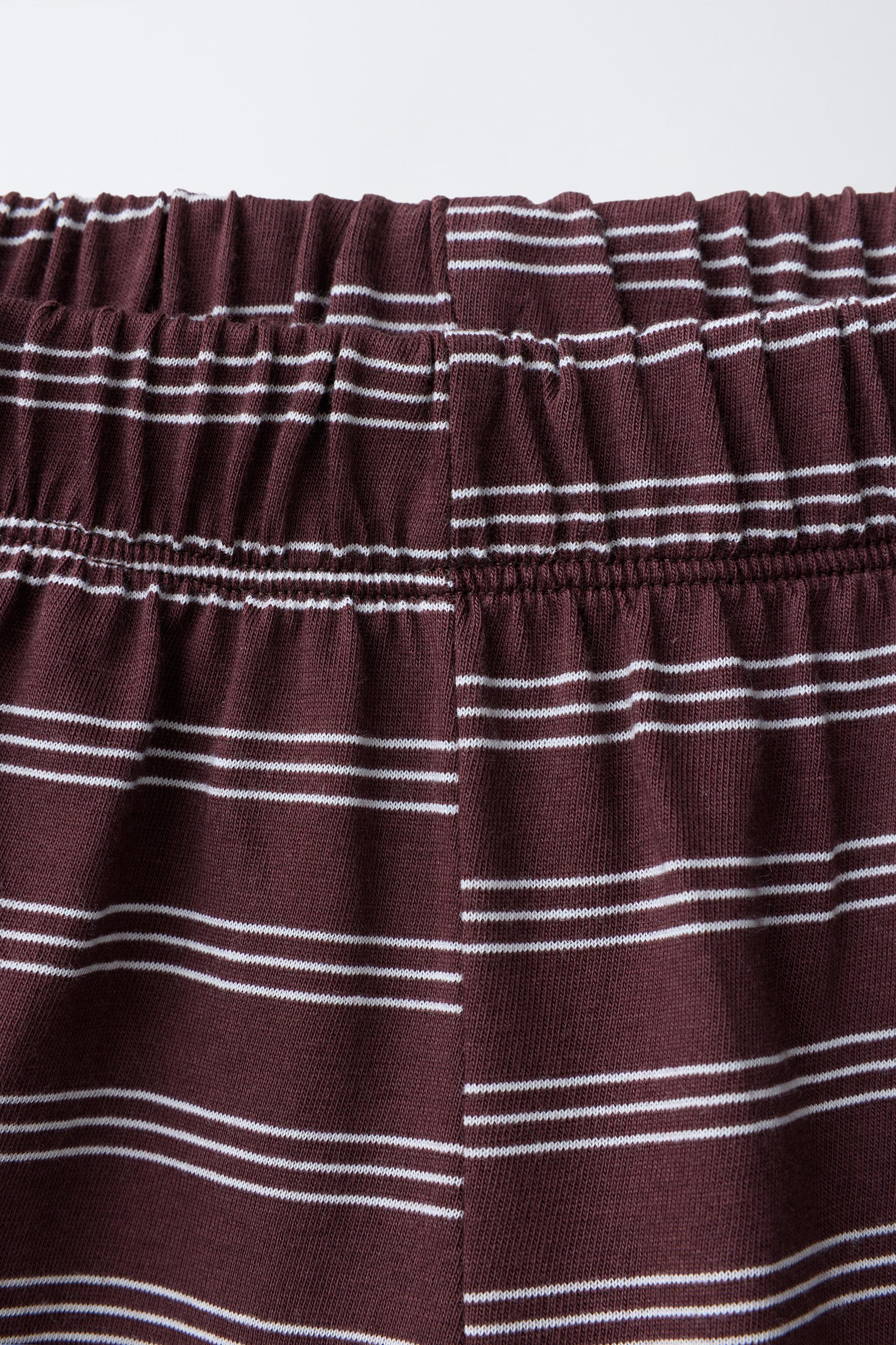 STRIPED T-SHIRT AND BERMUDA SHORTS JOGGING SET